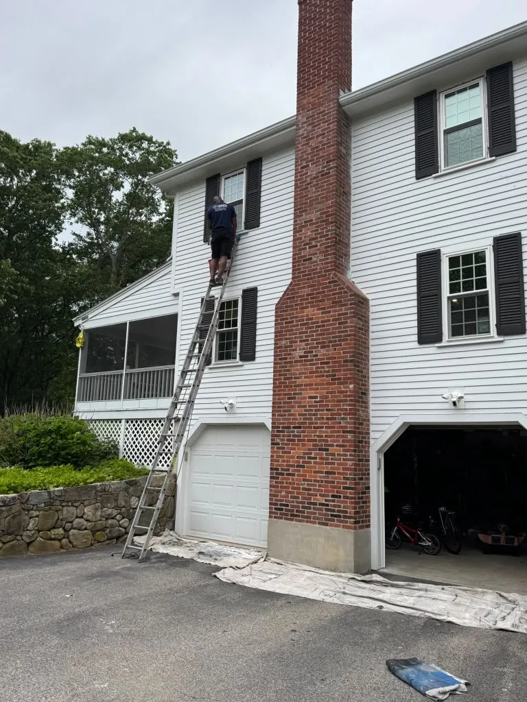 Repainted home exterior near Holden, MA