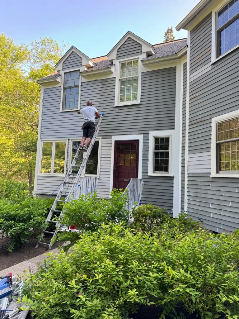 Repainted home exterior near Worcester, MA