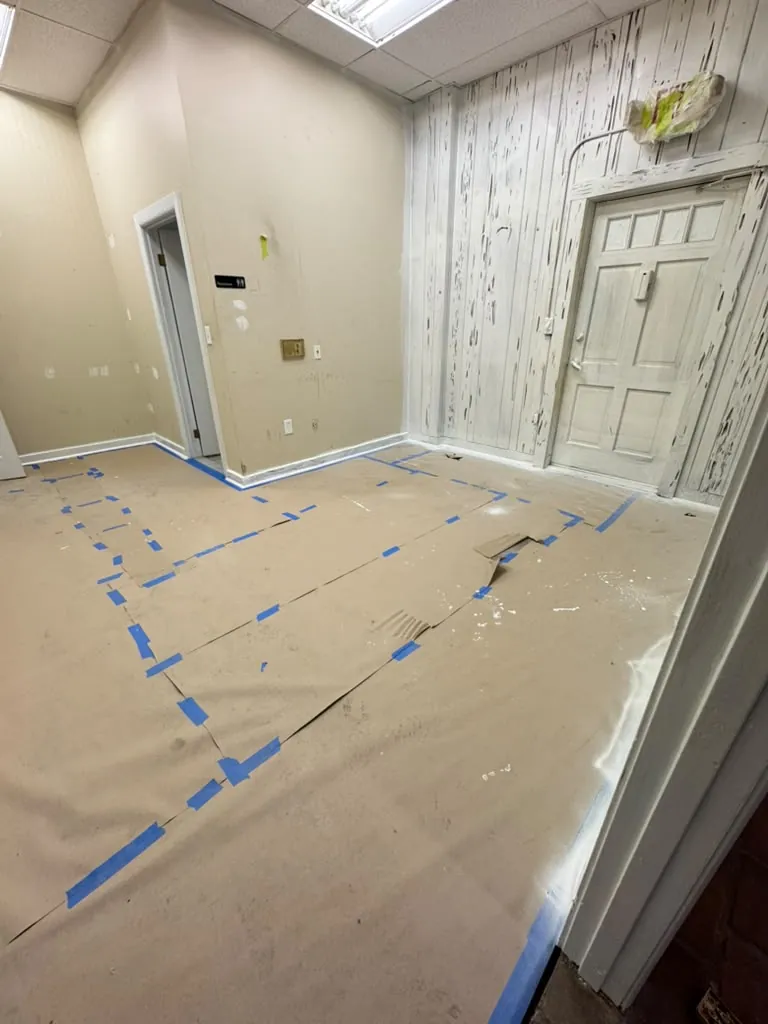 Commercial interior before painting